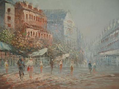 Caroline Burnett : Après-midi en ville, Huile sur toile 2