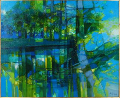 Camille HILAIRE : Normandie, Bord de l’Eure - Huile sur toile Signée 2