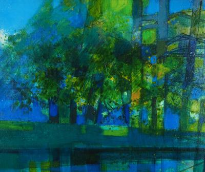 Camille HILAIRE : Normandie, Bord de l’Eure - Huile sur toile Signée 2