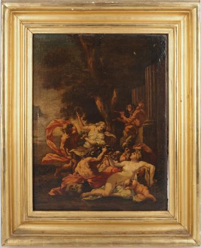Ecole Française du XVIII° : Bacchanales, Huile sur toile 2