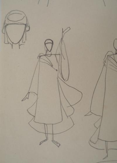 André DERAIN : Projet de costume, Empire romain -Dessin original Signé 2