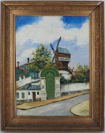 Elisée Maclet - Montmartre Moulin de la Galette, vers 1930 - Huile sur panneau 2