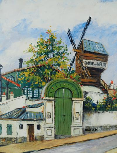Elisée Maclet - Montmartre Moulin de la Galette, vers 1930 - Huile sur panneau 2