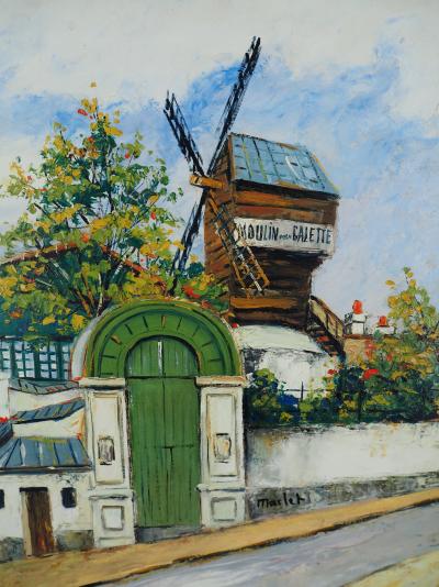 Elisée Maclet - Montmartre Moulin de la Galette, vers 1930 - Huile sur panneau 2