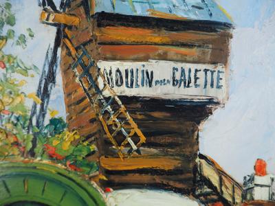 Elisée Maclet - Montmartre Moulin de la Galette, vers 1930 - Huile sur panneau 2