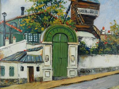Elisée Maclet - Montmartre Moulin de la Galette, vers 1930 - Huile sur panneau 2