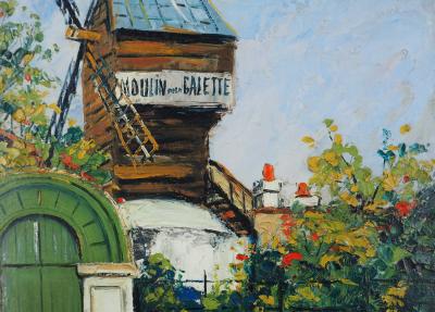 Elisée Maclet - Montmartre Moulin de la Galette, vers 1930 - Huile sur panneau 2