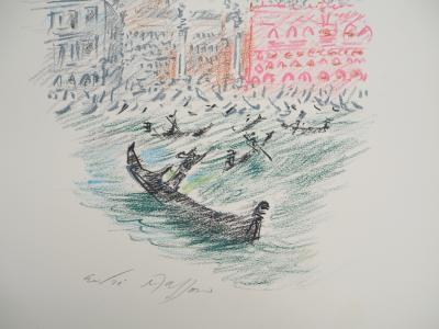 André MASSON : Venise, Gondoles et Saint Marc - Pastel original signé 2