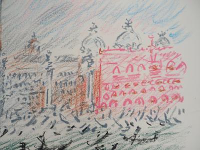 André MASSON : Venise, Gondoles et Saint Marc - Pastel original signé 2