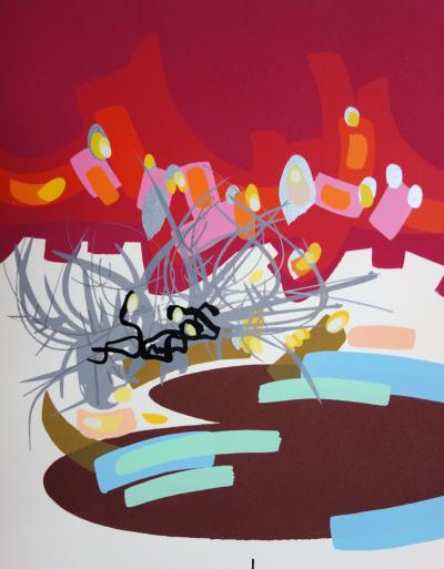 Raymond MORETTI : Paysage surréaliste - Lithographie originale Signée 2