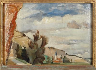André LHOTE : Paysage de l’Aude - Huile sur panneau Signée 2