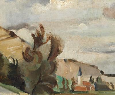 André LHOTE : Paysage de l’Aude - Huile sur panneau Signée 2
