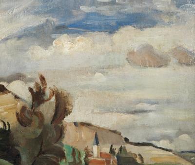 André LHOTE : Paysage de l’Aude - Huile sur panneau Signée 2