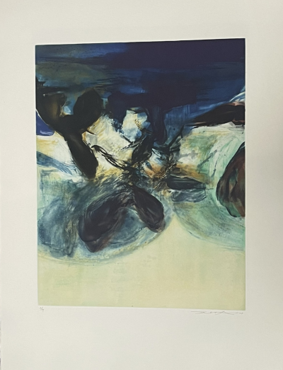 ZAO WOU KI - Gravure bleue (1978)  - Gravure originale, justifiée et signée au crayon 2