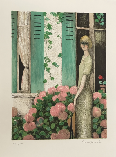 Jean Pierre  Cassigneul - Les volets verts (1980) - Lithographie originale en couleurs, signée au crayon 2