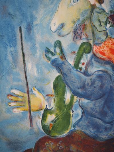 Marc CHAGALL : Printemps, Chèvre musicienne et femme au bouquet, Lithographie signée 2