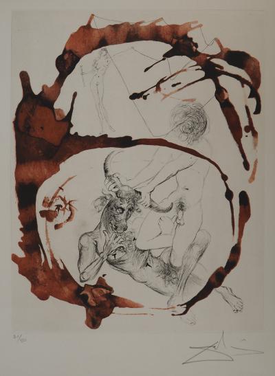 Salvador DALI : La Mythologie, Thésée et le Minotaure - Gravure originale signée 2