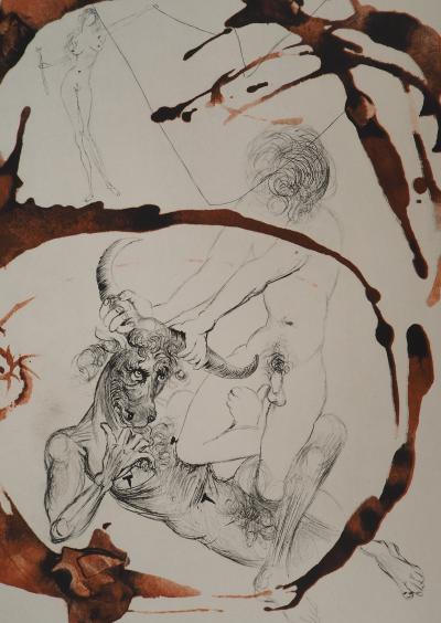 Salvador DALI : La Mythologie, Thésée et le Minotaure - Gravure originale signée 2