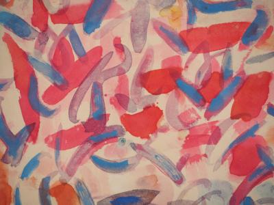 GEN PAUL : Bouquet de fleurs roses - Aquarelle originale Signée 2