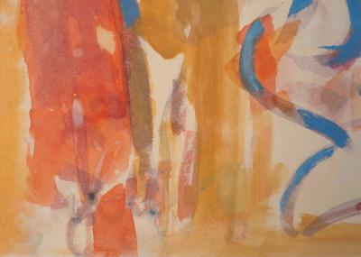 GEN PAUL : Bouquet de fleurs roses - Aquarelle originale Signée 2