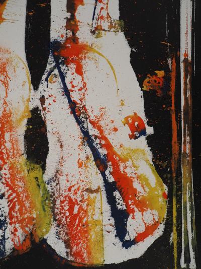 ARMAN: Chicago Riffle, traces of Violins - Oil on paper signed 2