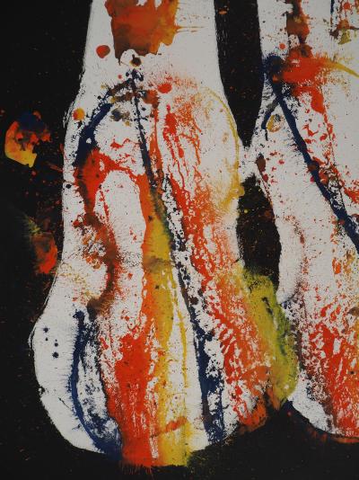 ARMAN: Chicago Riffle, traces of Violins - Oil on paper signed 2
