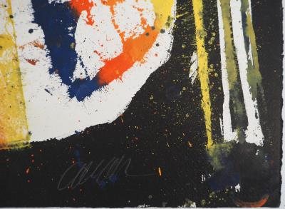 ARMAN: Chicago Riffle, traces of Violins - Oil on paper signed 2