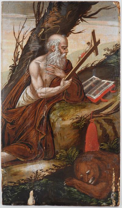 École vénitienne du XVIIème siècle : Saint Jérôme, vers 1620 - Huile sur panneau 2