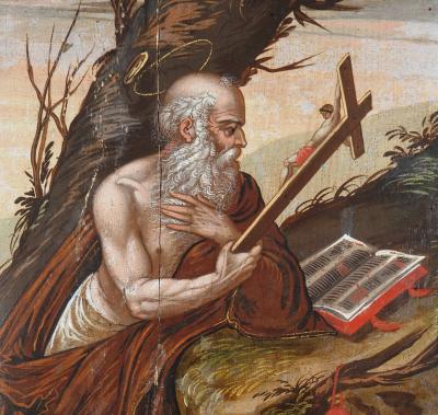 École vénitienne du XVIIème siècle : Saint Jérôme, vers 1620 - Huile sur panneau 2