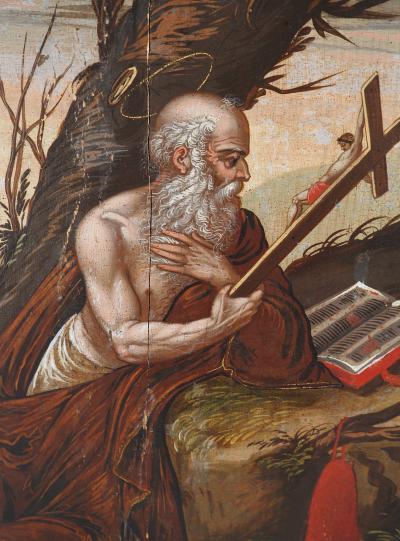 École vénitienne du XVIIème siècle : Saint Jérôme, vers 1620 - Huile sur panneau 2