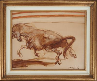 Claude WEISBUCH : Cheval bondissant - Huile sur toile Signée 2