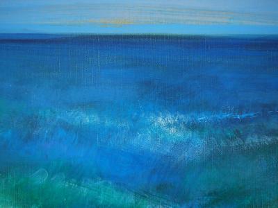 Camille HILAIRE : Méditerranée, Mer éclatante dans une petite crique - Huile sur toile Signée 2