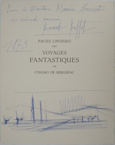 Bernard BUFFET : Provence, Paysage aux montagnes - Dessin original à l’encre Signé 2