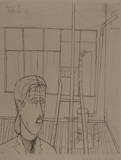 Bernard BUFFET: Self-portrait in the studio, 1948 - Original signed engraving 2