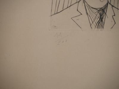 Bernard BUFFET: Self-portrait in the studio, 1948 - Original signed engraving 2