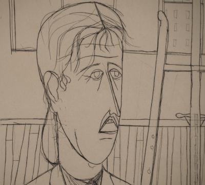 Bernard BUFFET: Self-portrait in the studio, 1948 - Original signed engraving 2