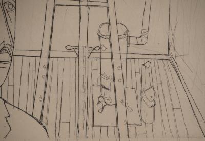 Bernard BUFFET: Self-portrait in the studio, 1948 - Original signed engraving 2