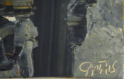 Bruno CANTAIS - Sans Titre : La ville à la tombée de la nuit - Acrylique sur toile, Signée 2