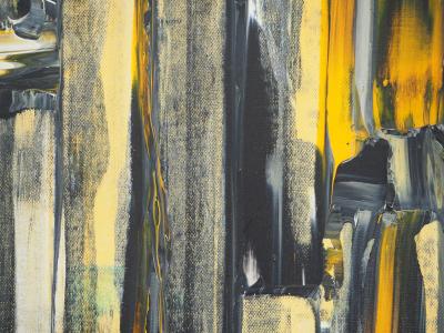 Bruno CANTAIS - Sans Titre : La ville à la tombée de la nuit - Acrylique sur toile, Signée 2