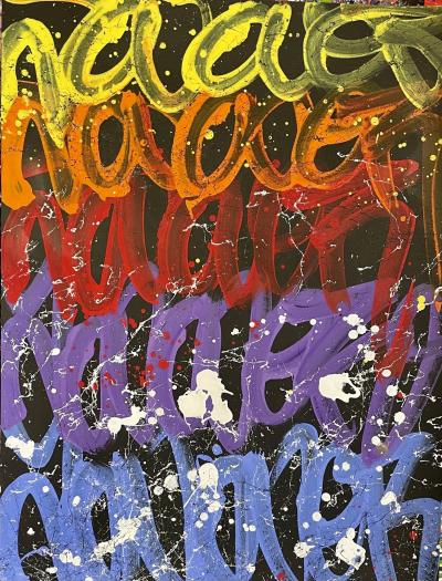 JonOne - Untitled, 2024  peinture aérosol, gouache sur papier 2