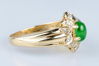 Bague Jade Cabochon en or jaune 18 cts 2