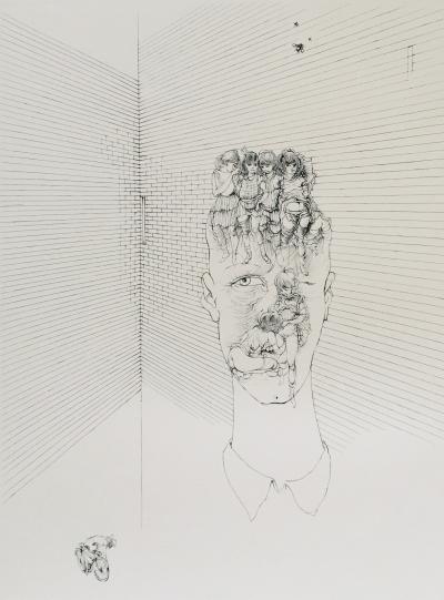 Hans BELLMER - Les yeux bleus, 1971 - Pointe-sèche originale signée au crayon 2
