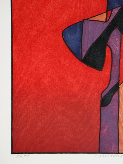 Franz Eggenschwiler - Comedia, 1995 - Original woodcut hand-signed 2
