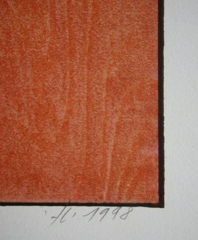 Franz Eggenschwiler - Comedia, 1995 - Original woodcut hand-signed 2