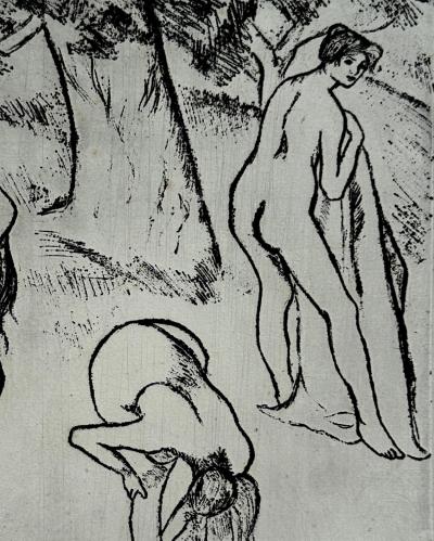 Suzanne VALADON - Femmes nues sous les arbres - Gravure originale signée crayon 2