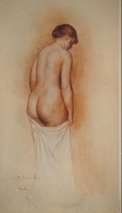 Pierre-Auguste RENOIR : Nu au drap, Lithographie et pochoir signée 2