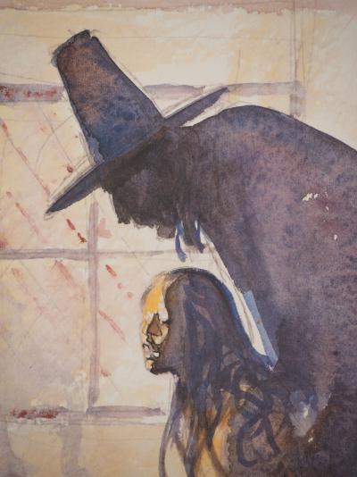 Milo MANARA : Jeune fille et Mage, Lithographie signée 2