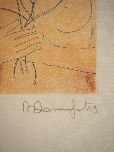 Alain BONNEFOIT : Nu au voile, Gravure originale signée 2