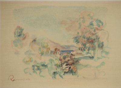 Pierre-Auguste RENOIR : Cagnes, La mer au loin, Lithographie et pochoir signée 2