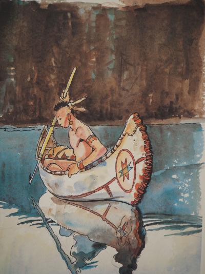 Milo MANARA : La pêche sur le lac, Lithographie signée 2